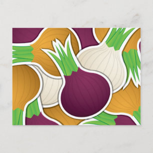 Funky mixed onions postcard