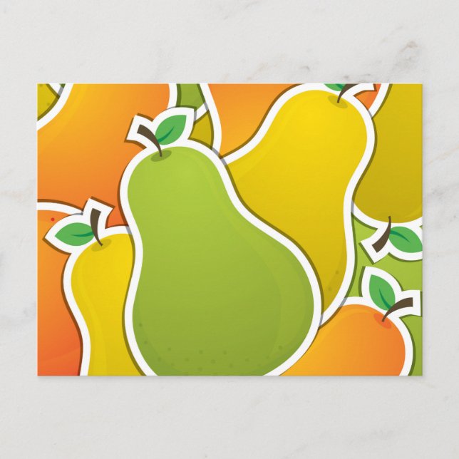 Funky mixed pear postcard (Front)
