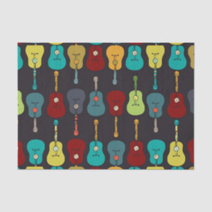 Funky Mod Music Acoustic Guitars Tissue Paper