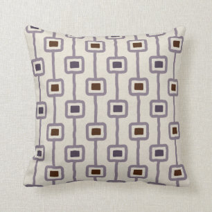 Funky Mod Squares in Purple Plum Mauve Cushion