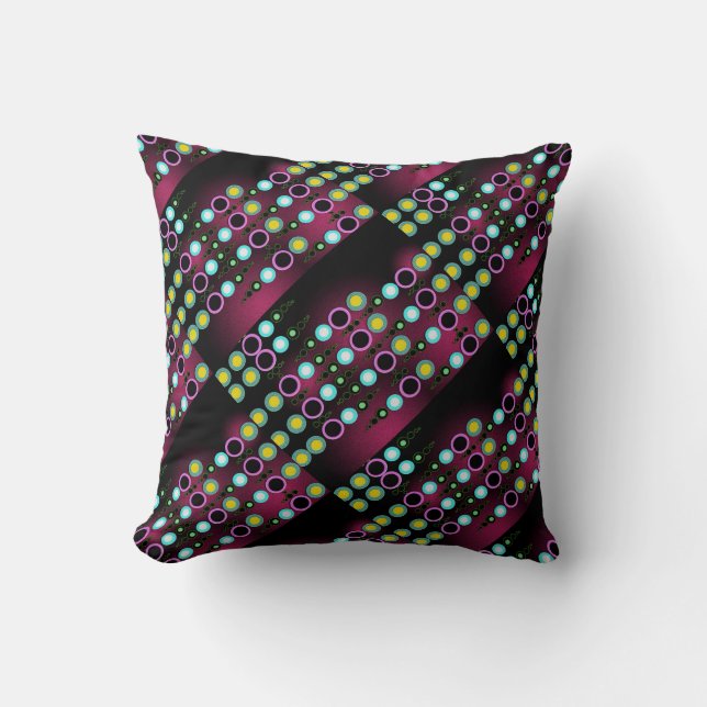 Funky Modern Dots Pattern textile Cushion (Front)