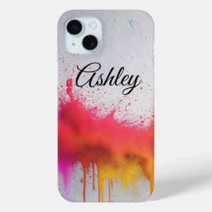 Funky modern eclectic splash of color with drips  iPhone 15 mini case