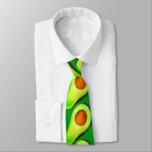 Funky modern green avocado foodie tie