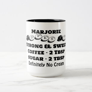 Funky Modern Minimalist Name Coffee Lover Two-Tone Coffee Mug