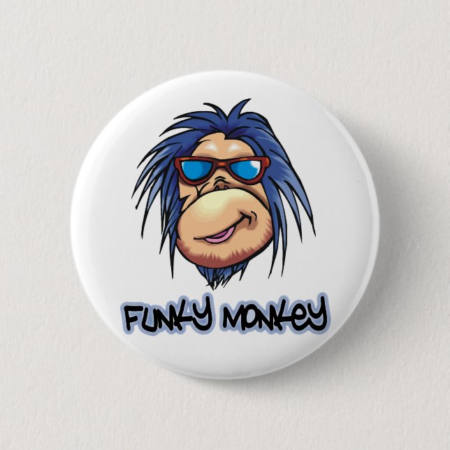 Funky Monkey 6 Cm Round Badge (Front)