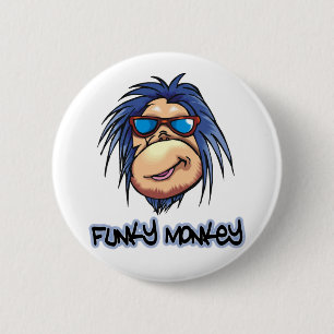 Funky Monkey 6 Cm Round Badge