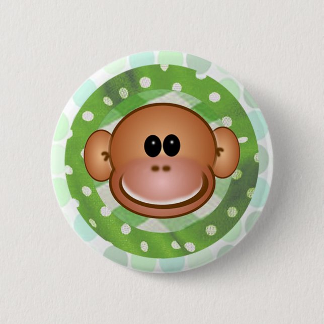 Funky Monkey 6 Cm Round Badge (Front)