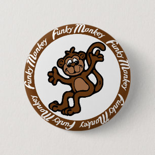 Funky Monkey 6 Cm Round Badge