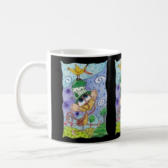 Funky Monkey and Banana Bird Coffee Mug (Left)