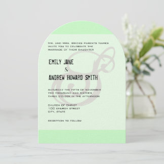 Funky Monogram Mint Green Gray or Any Color Invitation