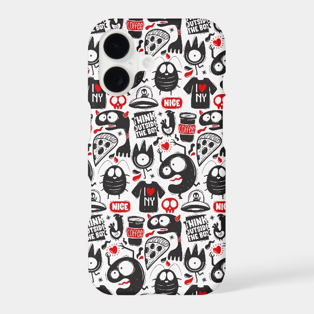Funky Monster Mash - Street Art iPhone Case (Back)