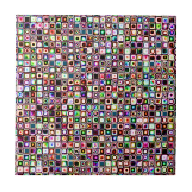 Funky Mosaic Tiles Pattern With Jewel Tones (Front)