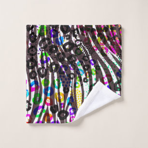 Funky Multi Animal Print Pattern Bright Colours Bath Towel Set