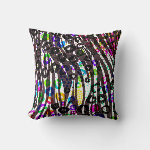 Funky Multi Animal Print Pattern Bright Colours Cushion