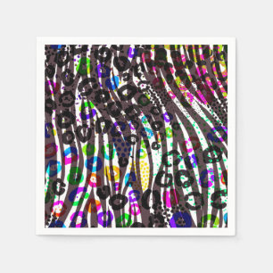 Funky Multi Animal Print Pattern Bright Colours Napkin