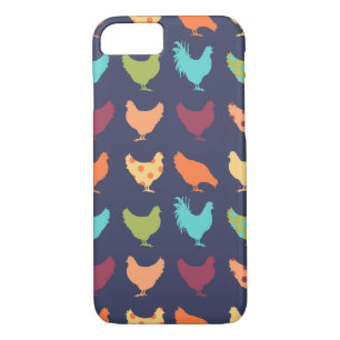 Funky Multi-coloured Chicken Pattern iPhone 8/7 Case