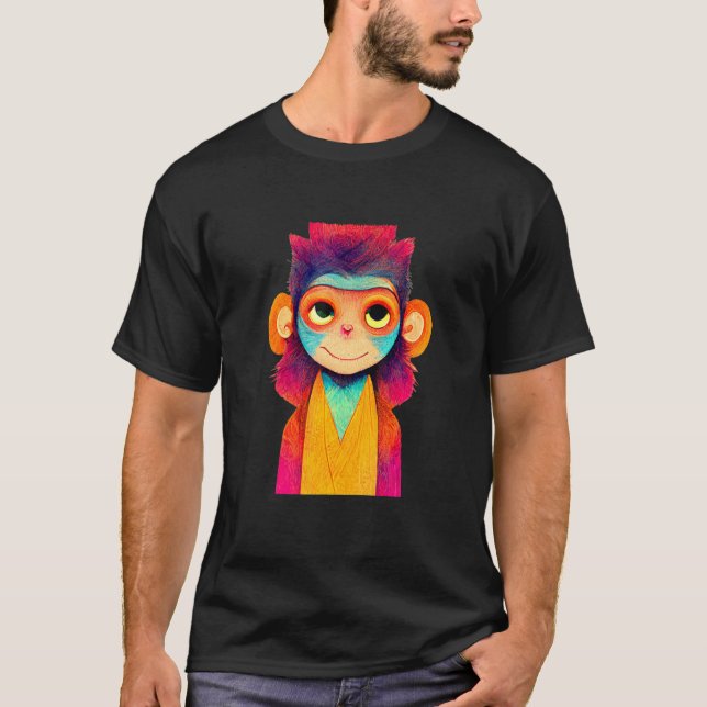 Funky Munky Happy Stylish Monkey T-Shirt (Front)