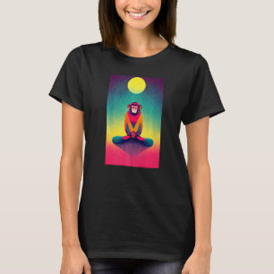 Funky Munky Serene Meditating Monkey Design Premiu T-Shirt