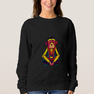 Funky Munky Tibetan Lama Monkey Design Premium Sweatshirt