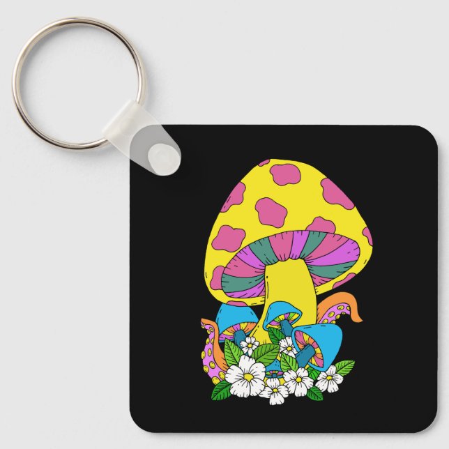 Funky Mushroom  Key Ring (Front)