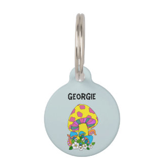 Funky Mushroom Pet Tag