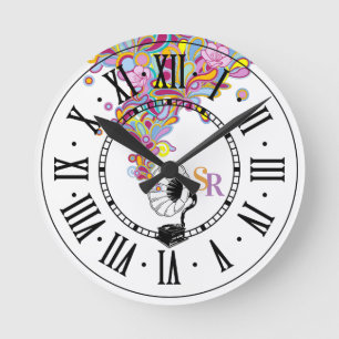Funky Music Gramophone   Retro Round Clock