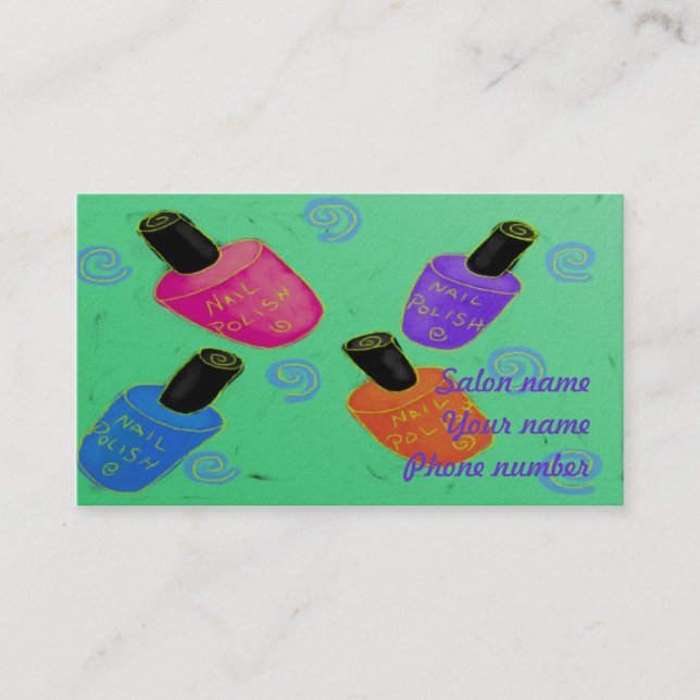 Funky Nail Polish Appointment Card (Front)