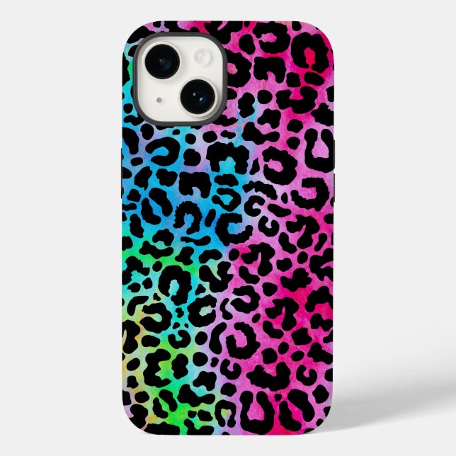 Funky Neon Colourful Leopard Print Case-Mate iPhone Case (Back)