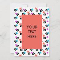 Funky Neon Flash Burst Camera Pattern Blank Card