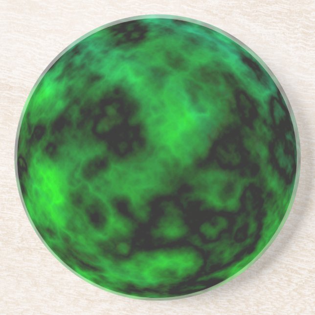 Funky Neon Green Emerald Halloween Abstract Coaster (Front)