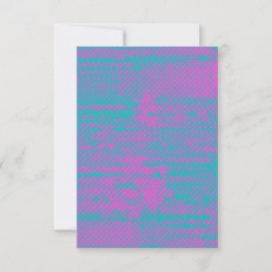 Funky Neon Halftone Grunge Blank Invitation Card