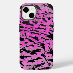 Funky Neon Pink and Black Print Case-Mate iPhone 14 Case