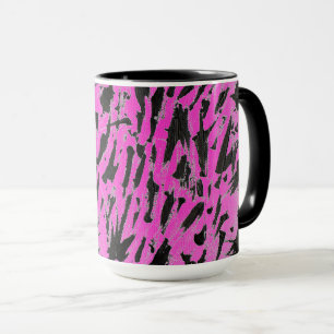 Funky Neon Pink and Black Print Mug