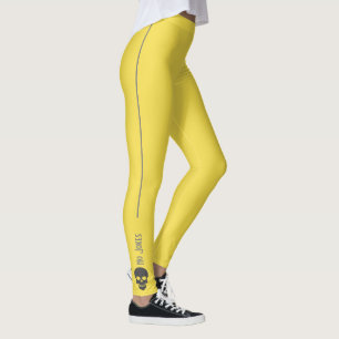 Funky No Jokes Grey Skull Leggings