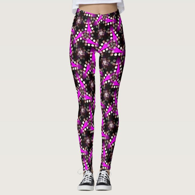 Funky Noir Hot Pink Leggings ★Psydefx★ (Front)