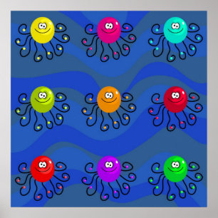 Funky Octopus Poster