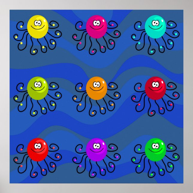 Funky Octopus Poster (Front)