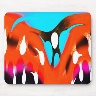 Funky orange art mouse mat