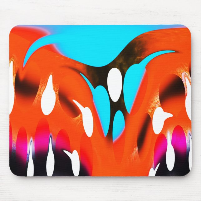 Funky orange art mouse mat (Front)