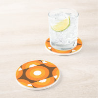 Funky Orange Brown Retro Circles Art Pattern