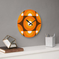 Funky Orange Brown Retro Circles Art Pattern