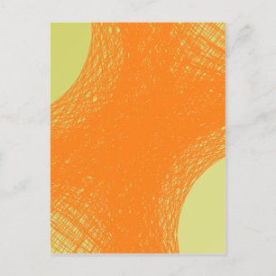 funky orange colour postcard
