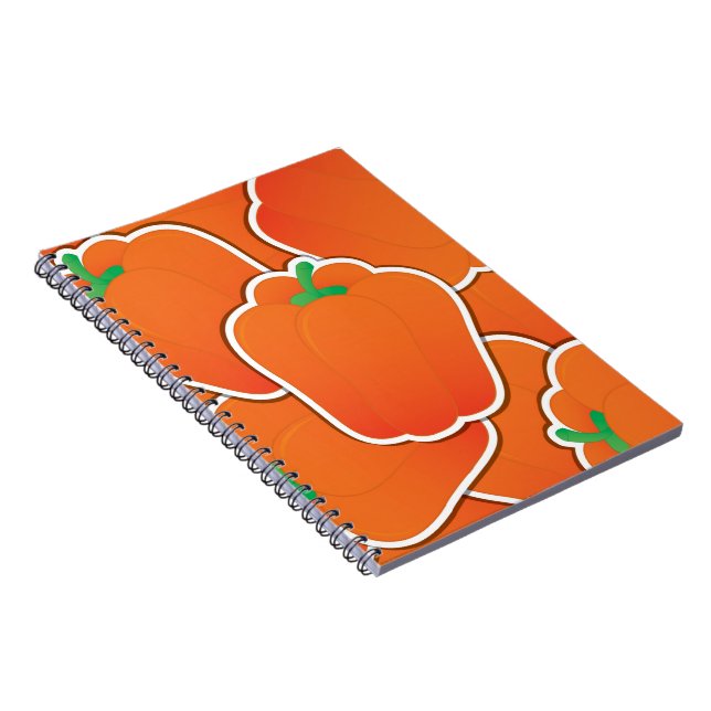 Funky orange pepper notebook (Right Side)