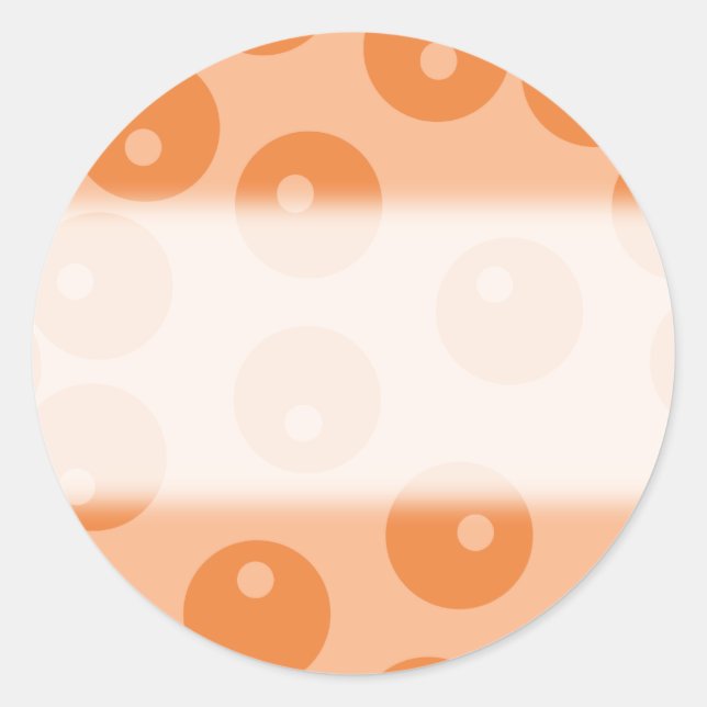 Funky orange retro pattern. classic round sticker (Front)