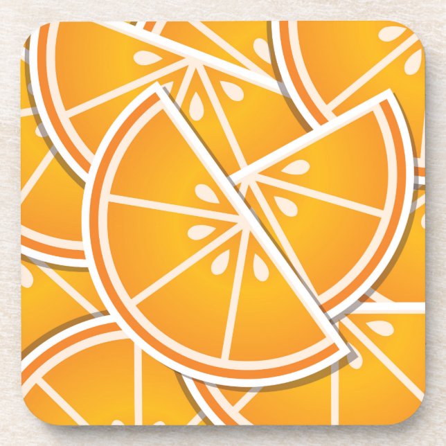 Funky orange wedges coaster (Front)
