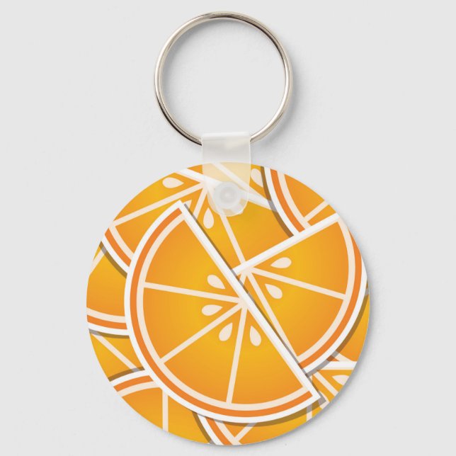Funky orange wedges key ring (Front)