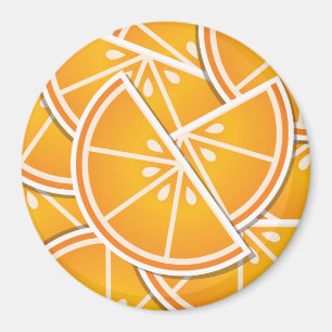 Funky orange wedges magnet