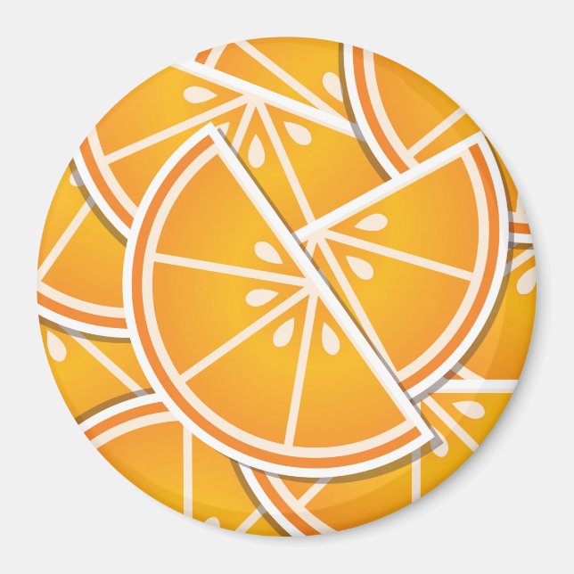 Funky orange wedges magnet (Front)