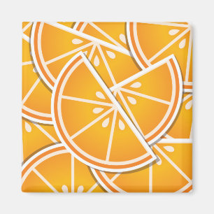 Funky orange wedges magnet