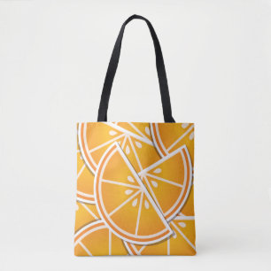 Funky orange wedges tote bag